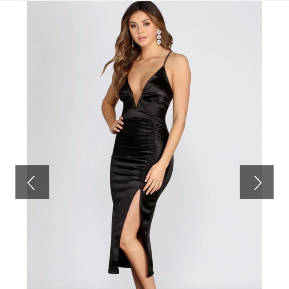 Windsor black satin dress
